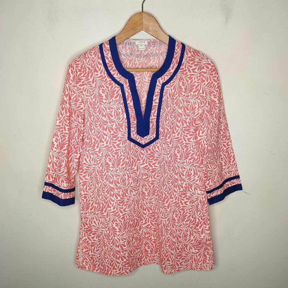 J. Crew Floral Cotton Tunic Top